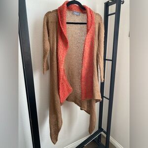 Wooden Ships Brown Red Cardigan Acrylic‎ Mohair Wool Blend Open Front M/L